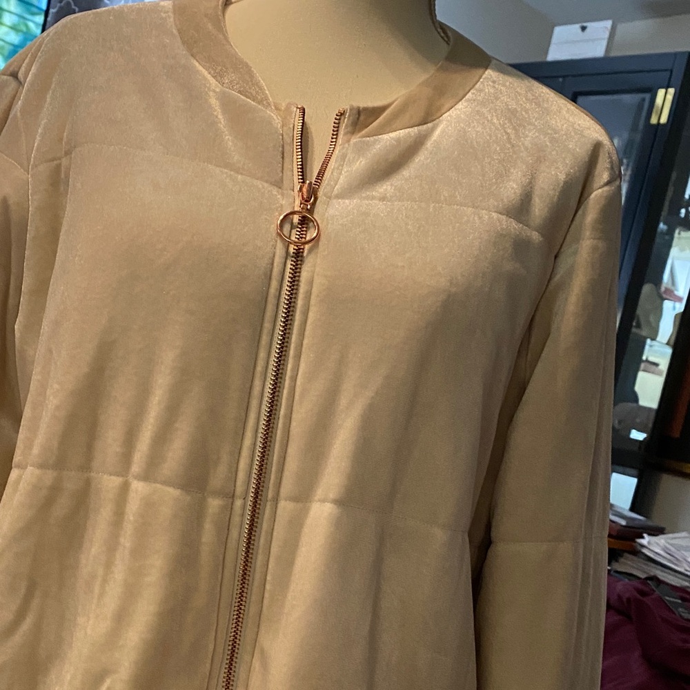 LC Lauren Conrad Cream Bomber Jacket